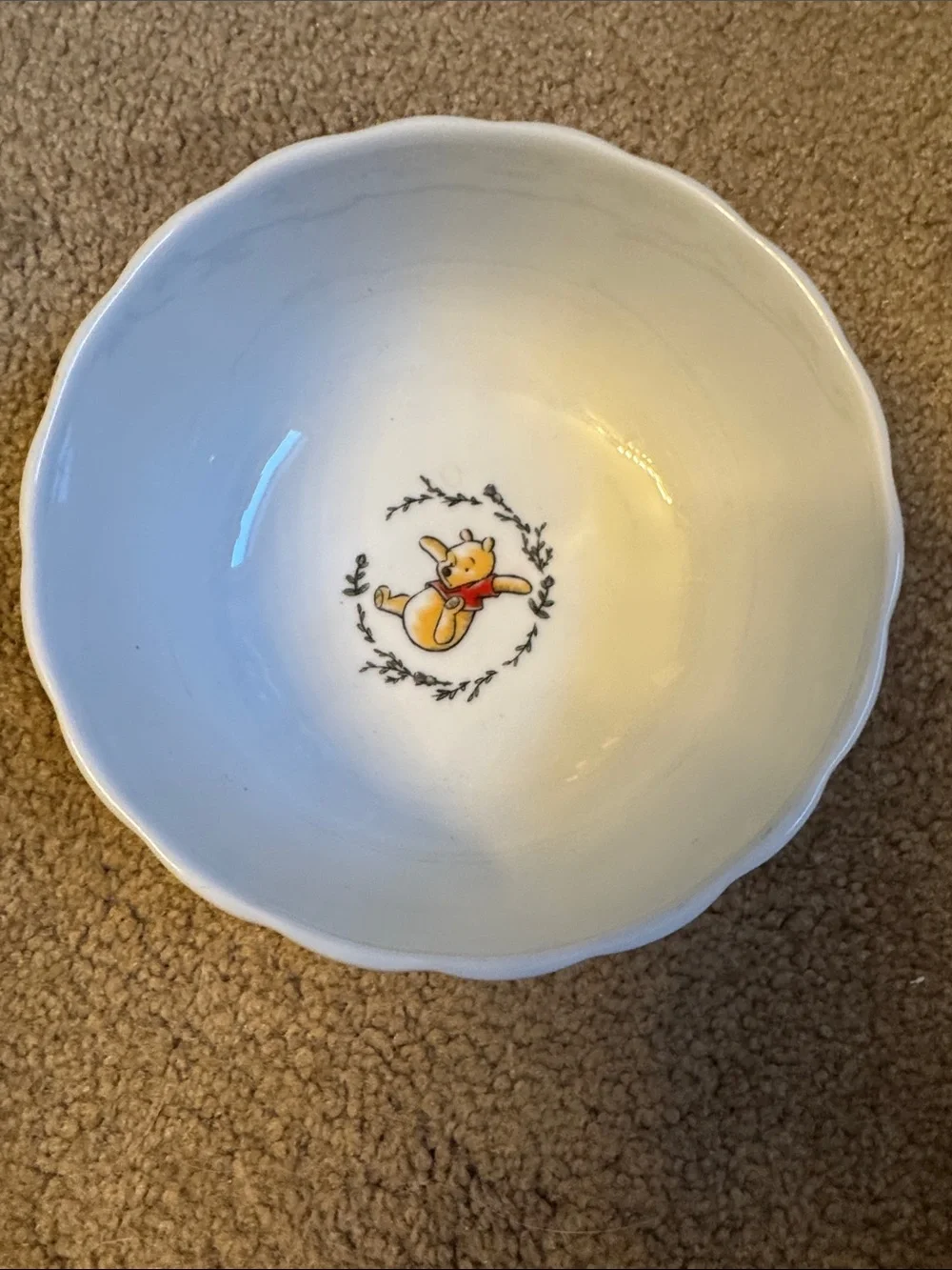 Disney White Winnie the Pooh & Piglet Ceramic Bowl
